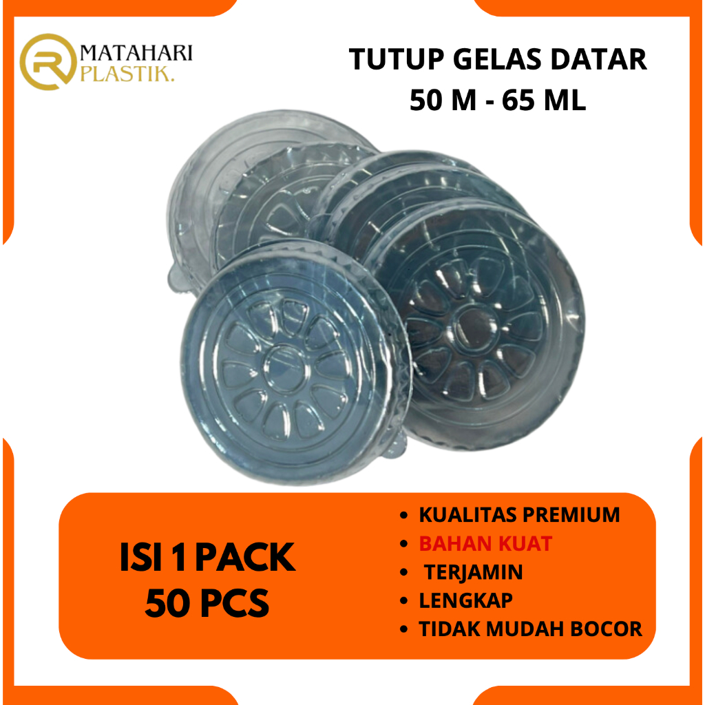 RMP - TUTUP GELAS AGAR 65ML 50ML CUP PLASTIK BENING ES KRIM PUDDING AGAR CEMILAN SNACK - ANTI BOCOR 