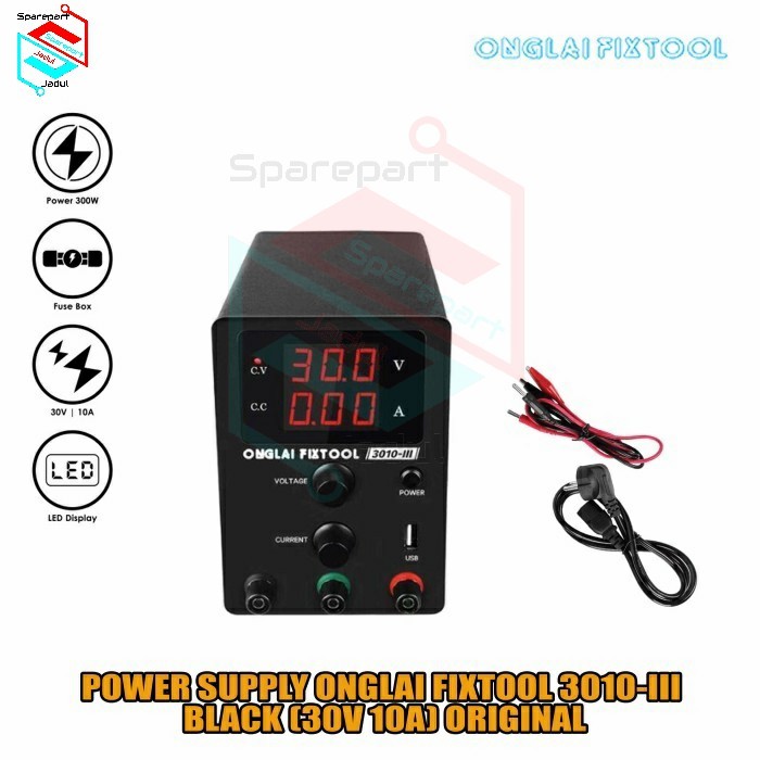 Power Supply ONGLAI FIXTOOL 3010-III Catu Daya 30V 10A Black Ori