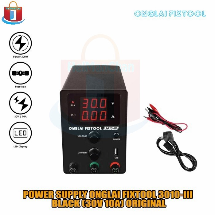 Power Supply ONGLAI FIXTOOL 3010-III Catu Daya 30V 10A Black Ori