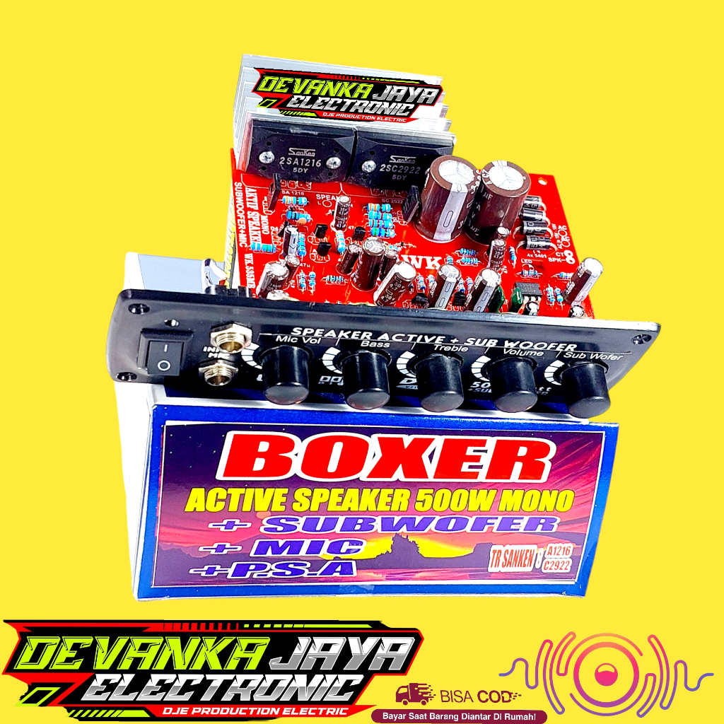 Kit Power Speaker Aktif 500 Watt Transistor SANKEN 5DY 2sa1216 / 2sc2922 Mono Boxer Extra Subwofer
