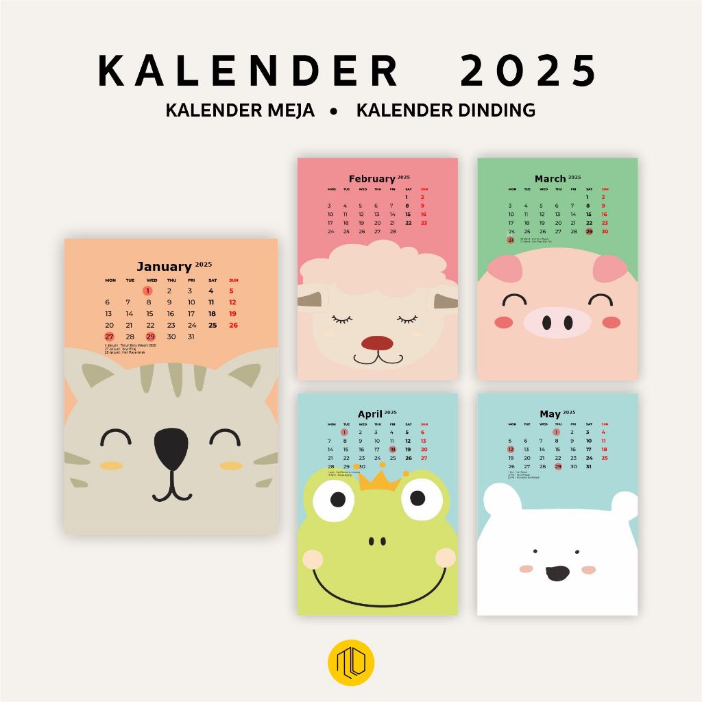 

Kalender Motif Hewan 2025 / Kalender Motif Animal / Desk Calendar 2025 / Kalender Meja 2025 / Kalender Duduk 2025 / Kalender Dinding 2025 / Kalender 2025 Aesthetic / Kalender Meja Tatakan Dupleks