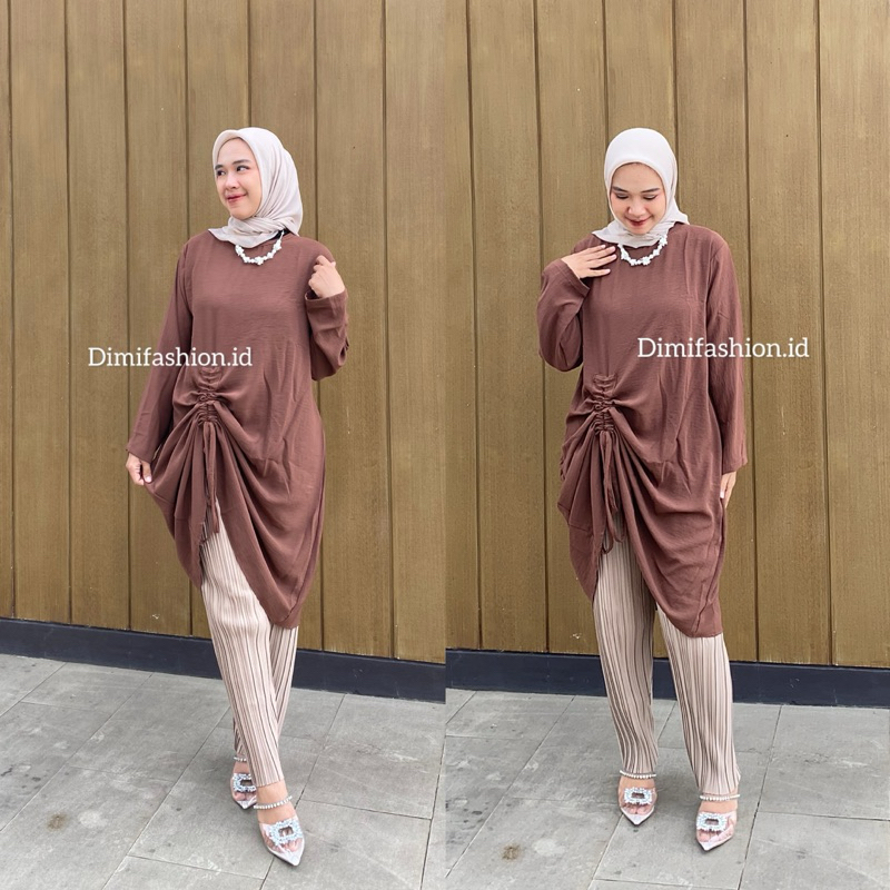 ONE SET AYANA (tunik serut+kulot lidi pensil plisket)