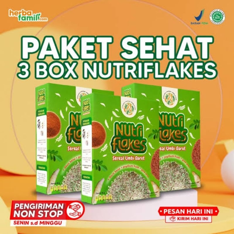 

Nutriflakes Paket 3 Box Minuman Serbuk Sehat Bantu Atasi Asam Lambung & Atasi Sistem