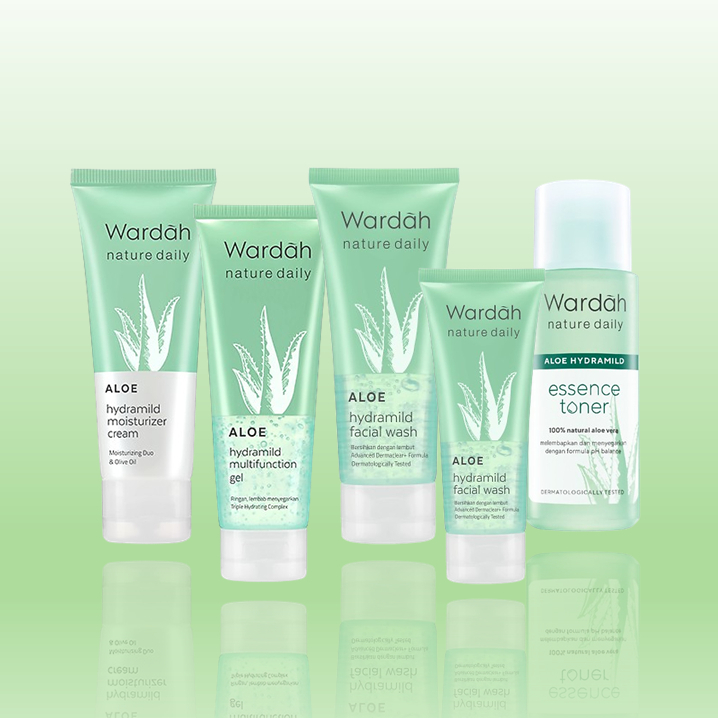 Wardah Nature Daily Aloe Facial Wash Moisturizer Cream Toner Multifungsi Gel Aloe Vera ILKA KOSMETIK