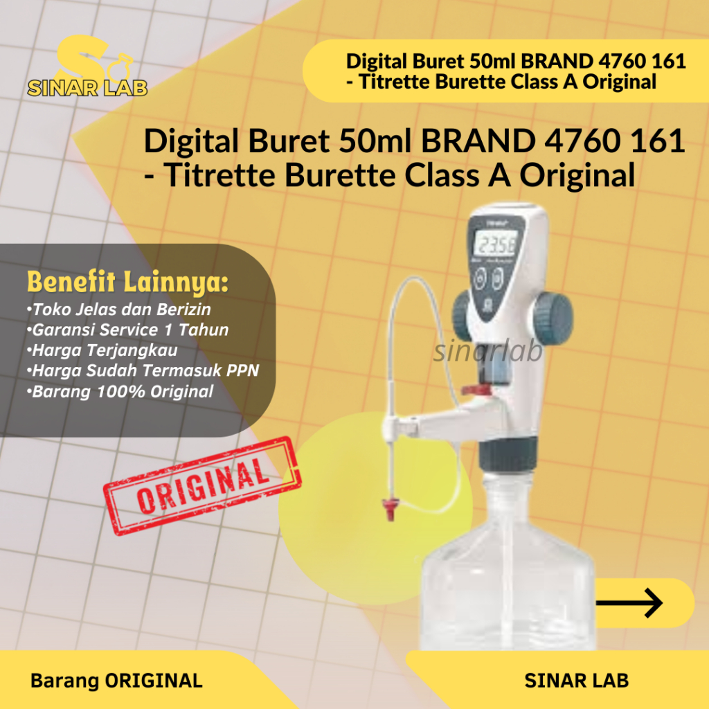 Digital Buret 50ml BRAND 4760 161 - Titrette Burette Class A Original