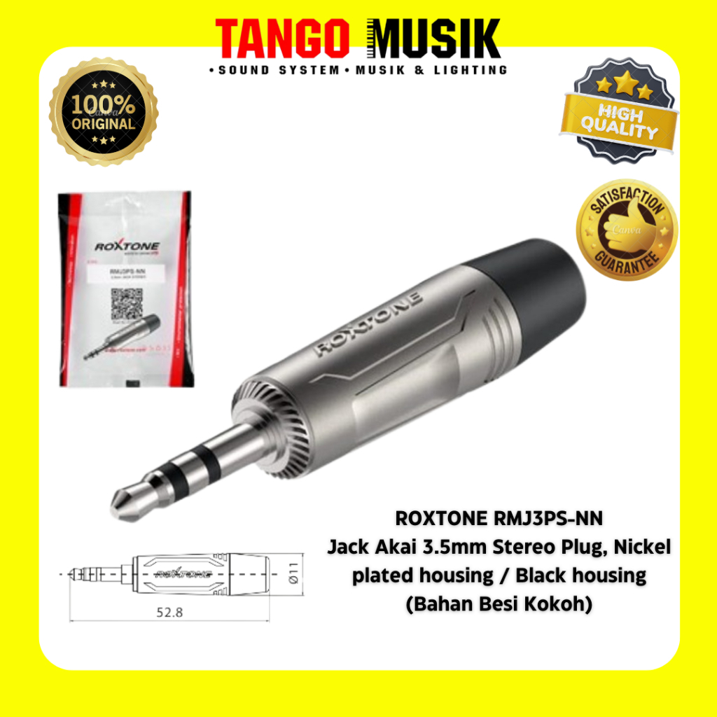 JACK AKAI MINI 3.5MM STEREO RMJ3PS-NN ORIGINAL / JACK 3,5mm STEREO GOLD PLATE BODY METAL JACK MINI 3