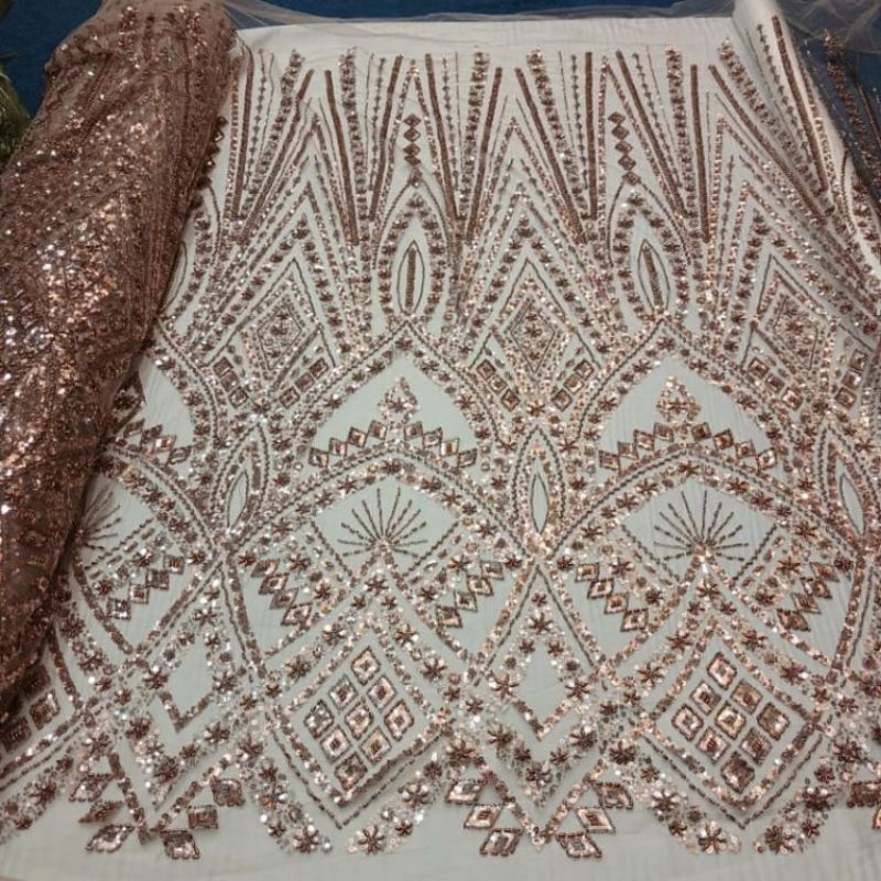 Bahan kain tille payet full/kain kebaya full payet/kebaya wanita mewah