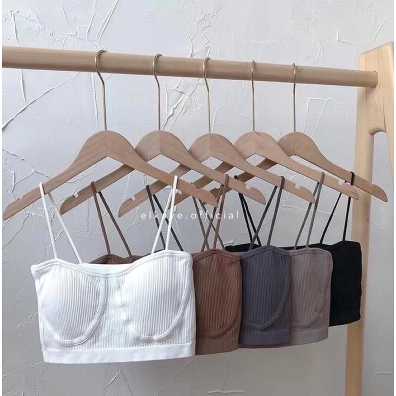 VUE PADDED RIBBED TANKTOP / Korean Tank Top / Ribbed Crop Top / Halter Top