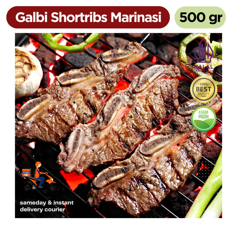 

AUS Galbi Ready to grill marinasi 500 gram HALAL siap panggang korean bbq style slice chuck short ribs / daging sapi grill bbq halal