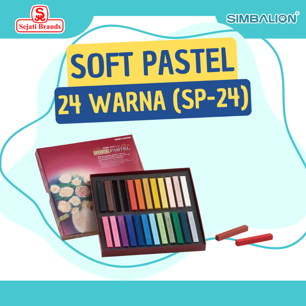 

Simbalion Soft Pastel 24 Colors SP-24/Hair Chalk/ Kapur Cat Rambut/Pewarna Rambut temporary Krayon/ soft pastels crayon/ krayon pastel