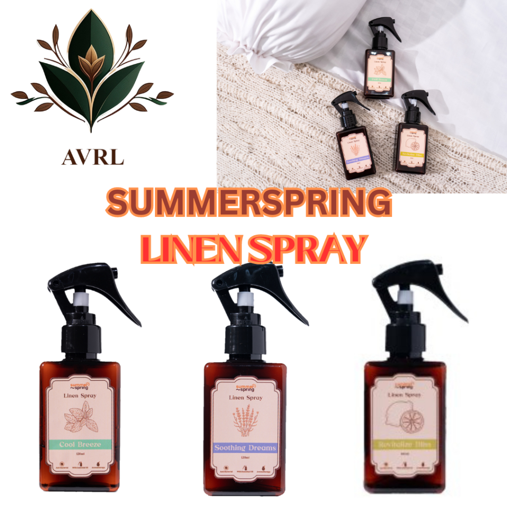 Pengharum Ruangan Linen Spray Summer Spring Essencial Oil 100% Segar Tahan Lama