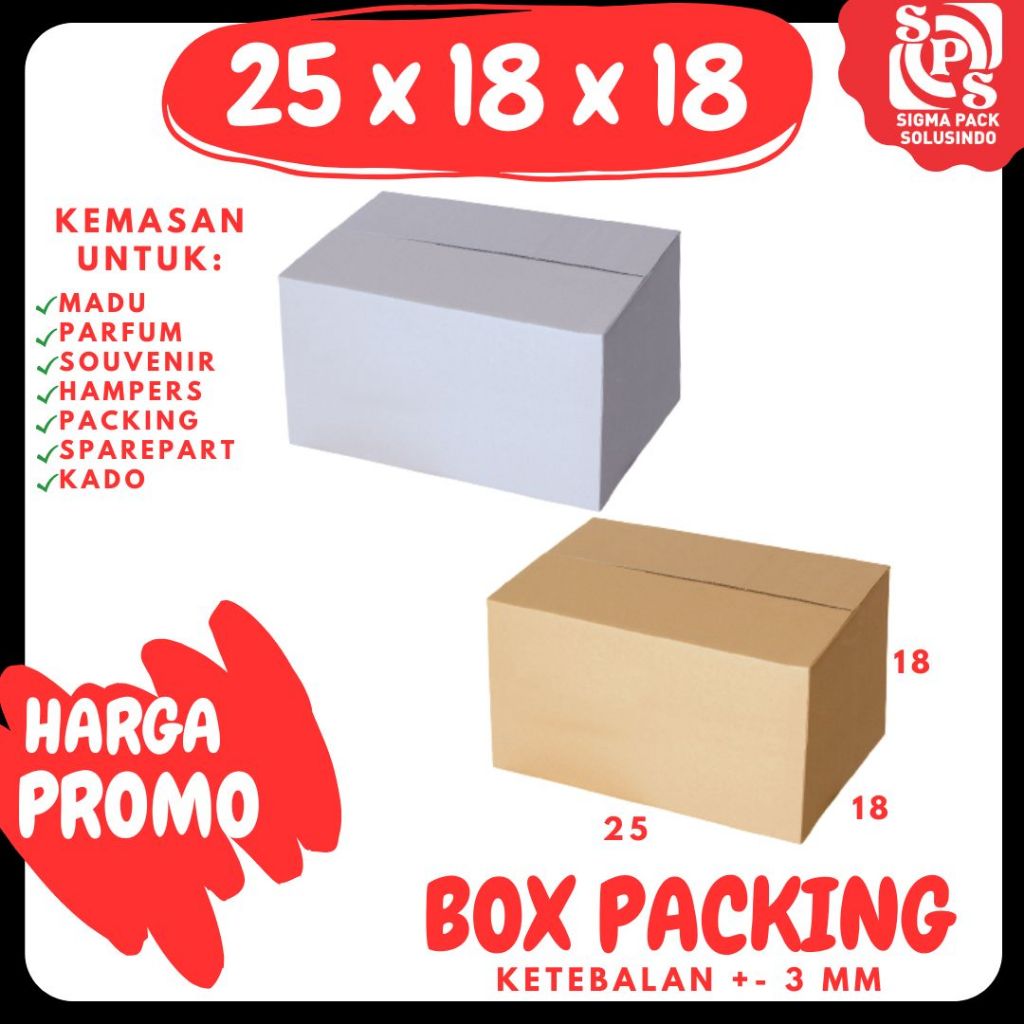 

Box 25x18x18 Kardus Packing A1 Karton Dus Kotak Kemasan Sparepart Jamu Madu Assesoris