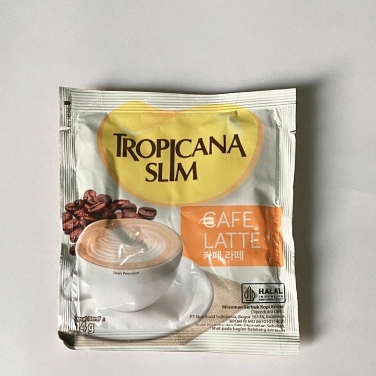 

ECER 1 pcs TROPICANA LATTE Tropicana Slim Cafe Latte - Sugar FREE Kopi Instan Bebas Gula