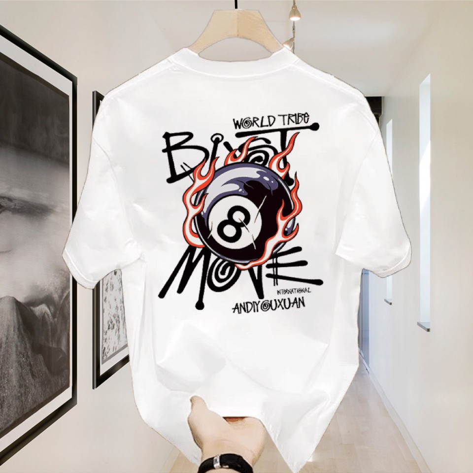 Tshirt Baju Kaos Distro Stussy 8 Ball - Kaos Distro Pria Wanita