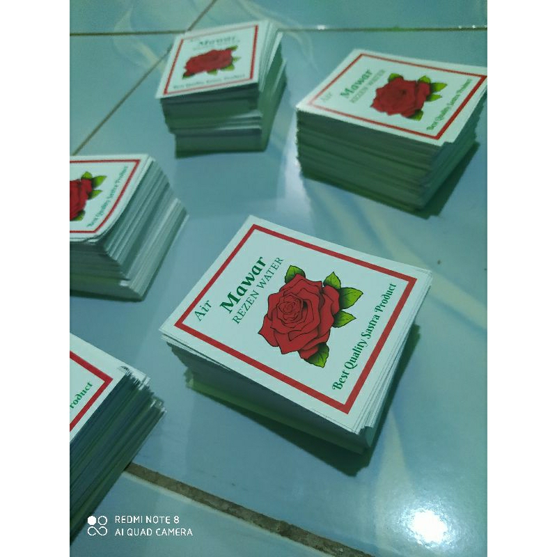 

lebel/stiker air mawar satu iket isi 500 lembar bahan awet