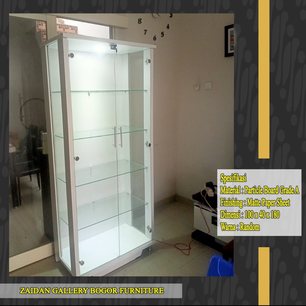 Lemari Rak Hias Kaca Modern Minimalis