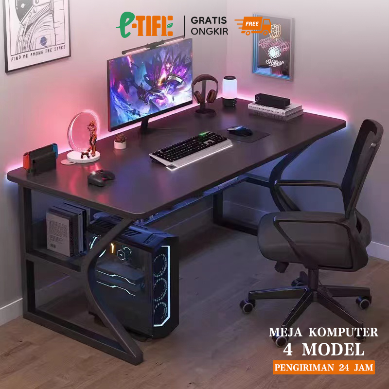 E-TIFE Meja Komputer / Meja Gaming / Meja L / Meja Laptop / Meja kantor / Minimalis Modern
