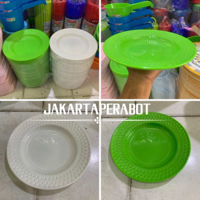 Piring Makan Melamin 9 Inch Motif Tetes Air - Piring Melamin - Piring Melamine