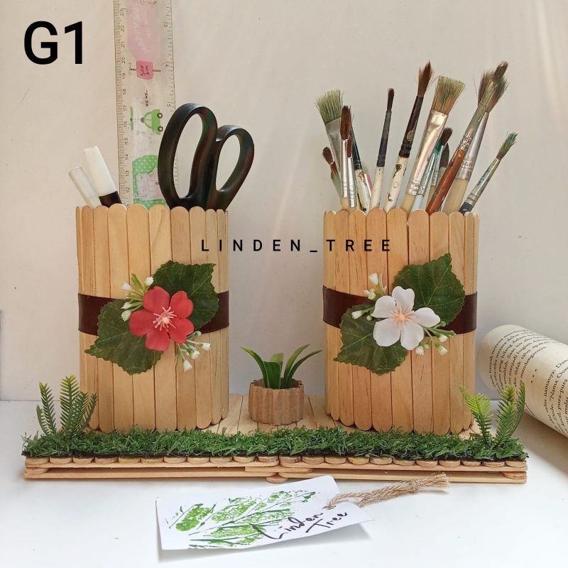 

tempat pensil stik es krim double kerajinan tangan aesthetic