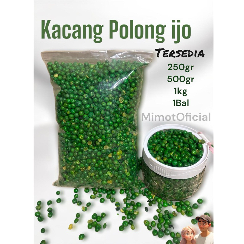 

Kacang Polong Hijau 1Kg 500gr 250gr 1bal 2kg Lezat dan Gurih