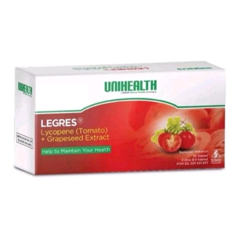 Legres Unihealth 30kapsul extract kulit tomat dan biji anggur
