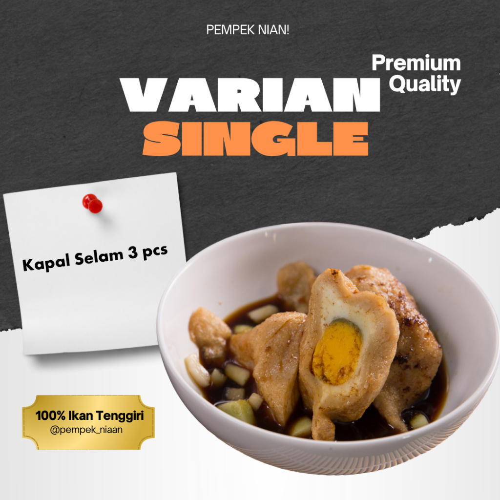 

Pempek Kapal Selam 3 I Pempek Jumbo Premium I 100% Ikan Tenggiri - Telor Utuh I Pempek Nian!
