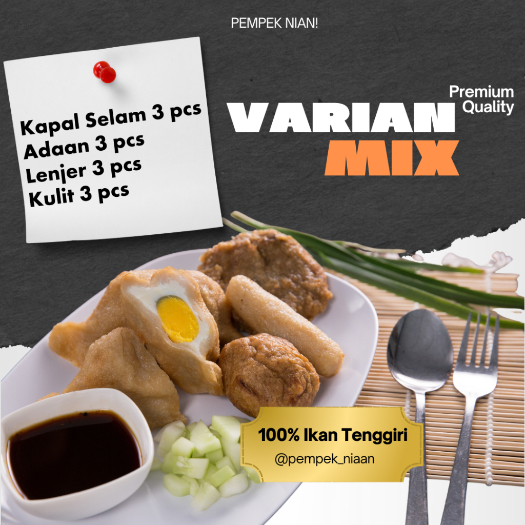 

Pempek Paket Keluarga I Pempek Jumbo Premium I 100% Ikan Tenggiri - Telor Utuh I Pempek Nian!