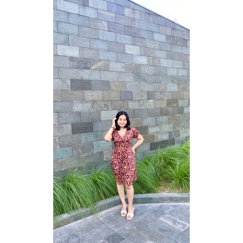 FELICIA DRESS/KOREA DRESS/SHORT DRESS/V DRESS