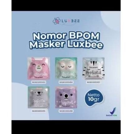 [Buy 5 Free 1 Spatula] BPOM Masker Luxbee 10gr / Wash Off Mask Luxbee / Masker Wajah LuxBee