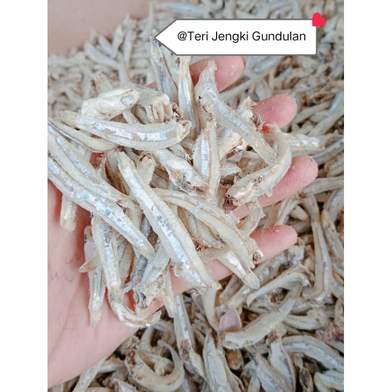 

IKAN ASIN/TERI JENGKI TANPA KEPALA/TERI JENGKI GUNDULAN KEMASAN 100 GRAM
