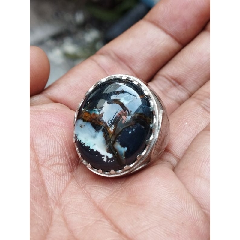 akik garut edong pancawarna motip natural