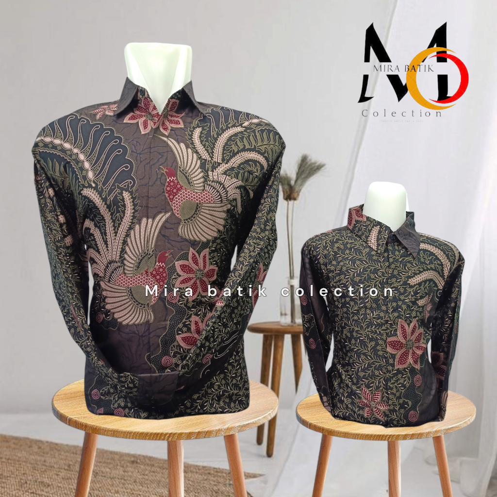 batik couple ayah dan anak batik laseman warna brown cofee bahan spesial lasem edition mira batik