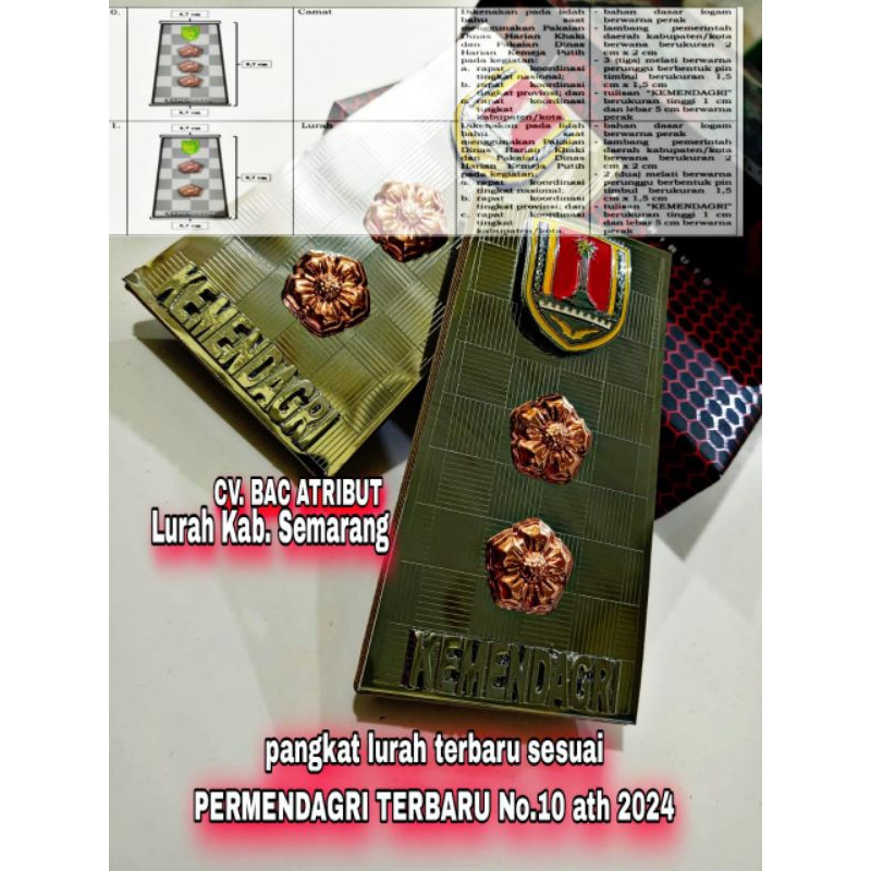 PANGKAT PDH LURAH PLAT TERBARU Sesuai PERMENDAGRI No.10 2024.