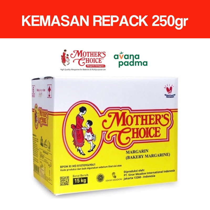 

Mothers Choice Margarin (Repack 250g)