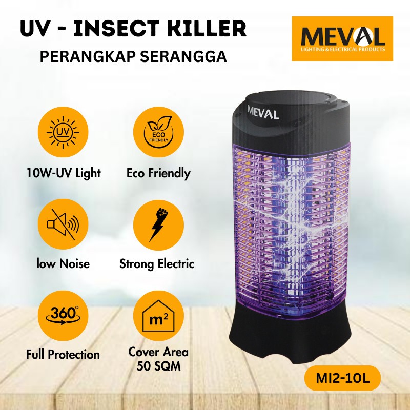 MEVAL INSECT KILLER STANDING UV 10 WATT / MEVAL PERANGKAP NYAMUK SERANGGA BERDIRI LAMPU UV 10W 10 WA
