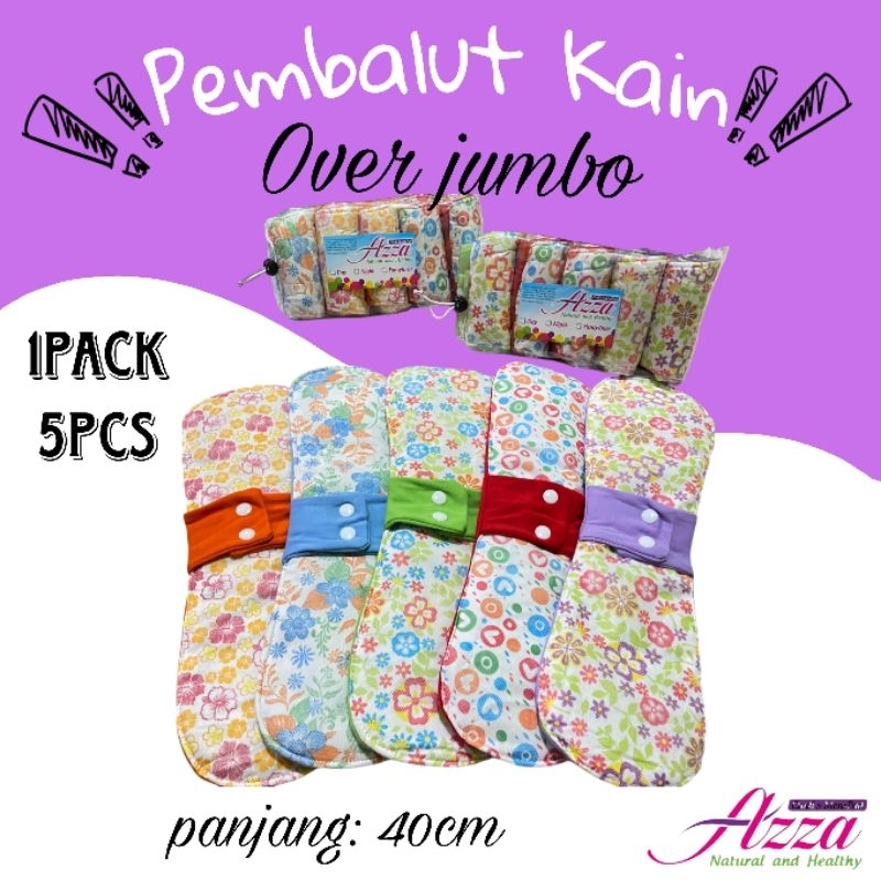 Pembalut Kain Wanita Over Jumbo Reguler/Pembalut Kain wanita/Menspad Kain cuci ulang(1pack 5pcs)