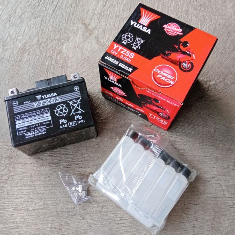 AKI ACCU KERING YUASA YTZ5S 12V 3,5A BATERAI MOTOR KARISMA SUPRA 125 BEAT VARIO MIO J VIXION SPIN SH