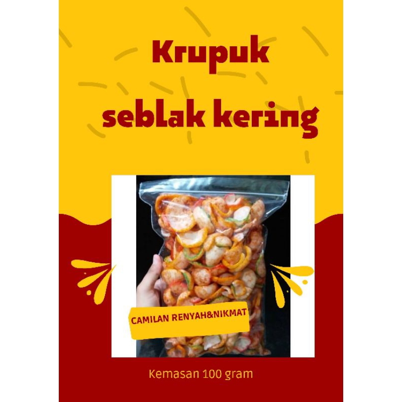 

Krupuk Seblak Kering 100gram(harga goceng)