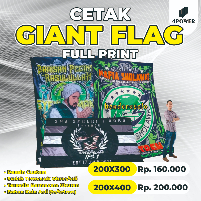 GIANT FLAG - BENDERA JUMBO - BENDERA ULTRAS BESAR - BENDERA SHOLAWAT BESAR - BENDERA SUPORTER JUMBO 