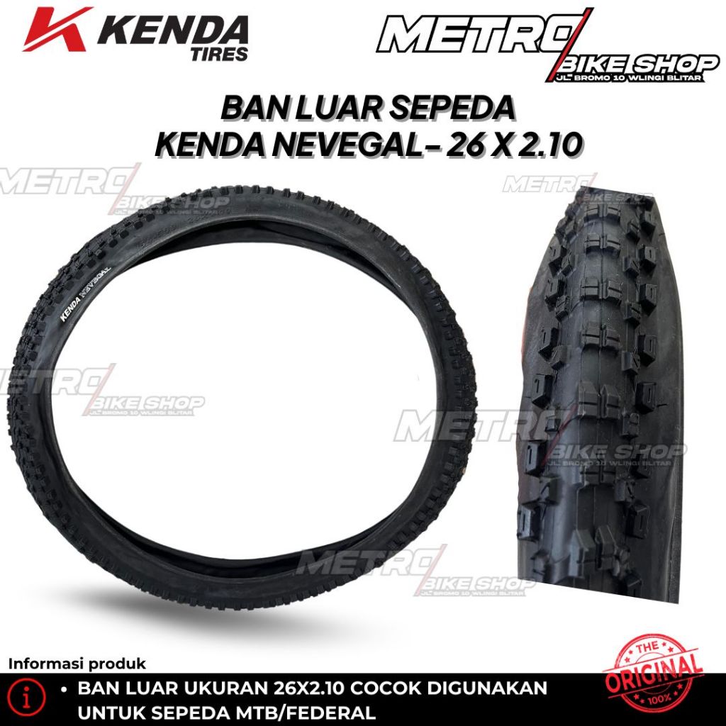 Ban Luar Sepeda Kenda Nevegal 26 x 2.10 Ban Luar Sepeda Gunung / MTB Ban Luar Federal Kenda K1010