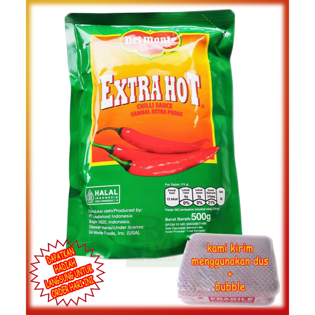 

Delmonte Saus Sauche Extra Hot Chilli Pouch 500gram