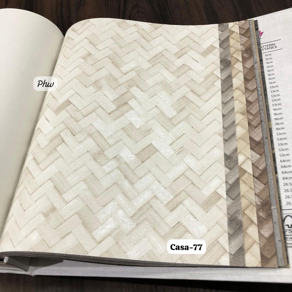 Wallpaper Dinding Casawall Moitif Anyaman Bambu Abu Coklat Natural