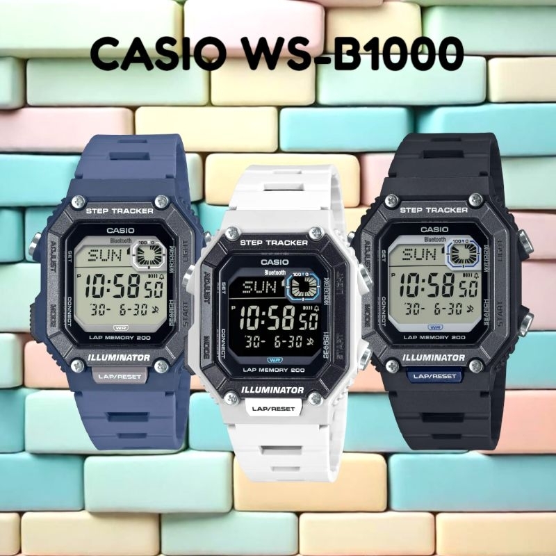 Jam tangan pria CASIO WS-B1000, Strap Tracker series, Digital, tali rubber, ORIGINAL, bergaransi res