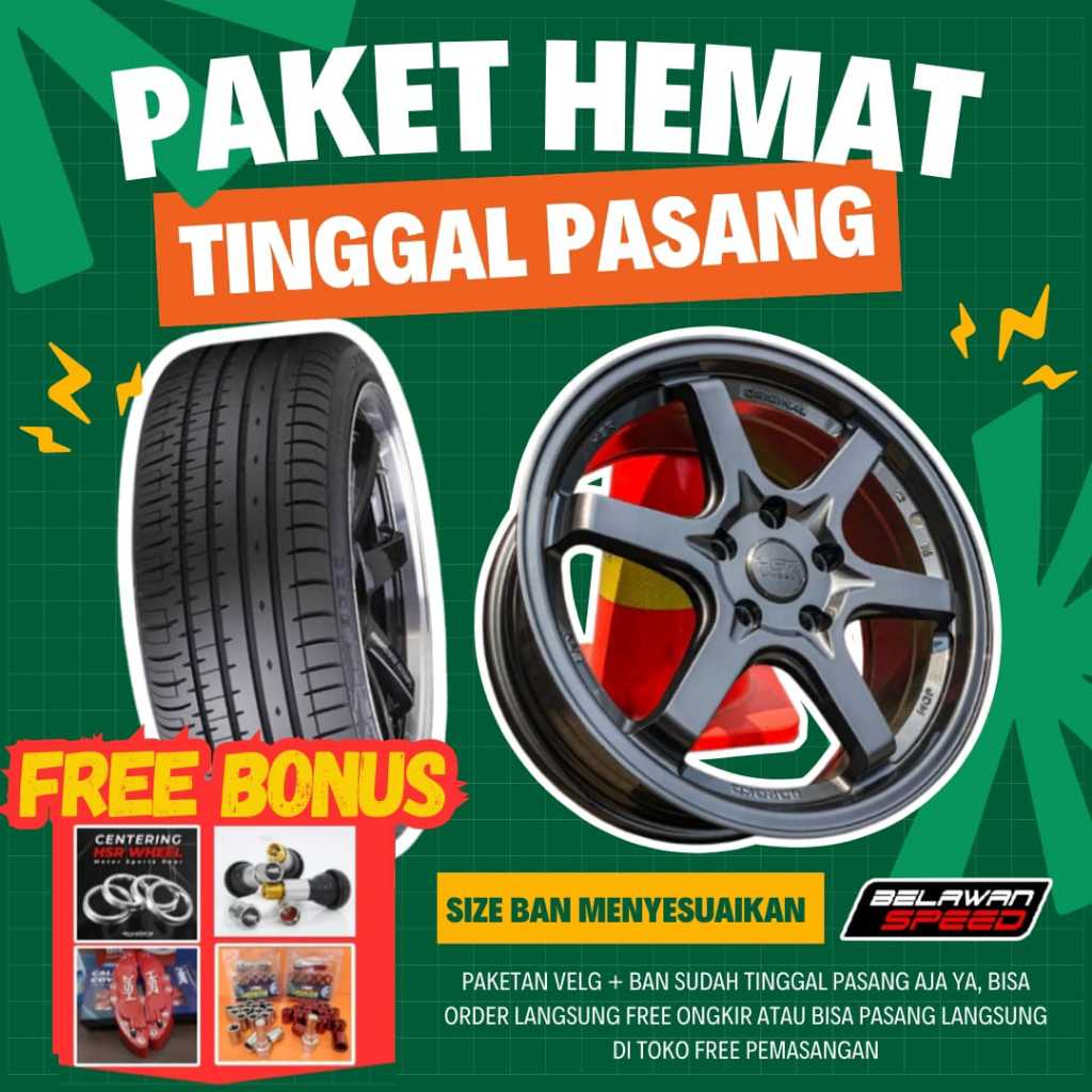 PROMOPAKET VELG PLUS BAN UNTUK INNOVA XPANDER TERIOS  FREE CALIVER HSR CENTERING HSR STY RING 17