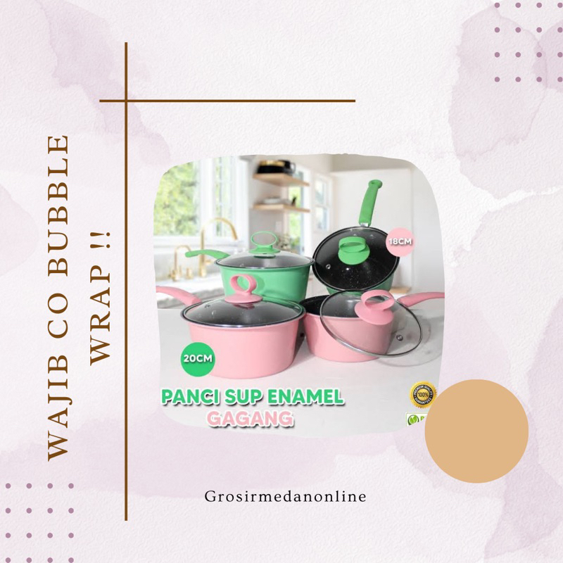 PANCI SUP  ENAMEL GAGANG 18 CM / PANCI SUSU GAGANG 18 CM