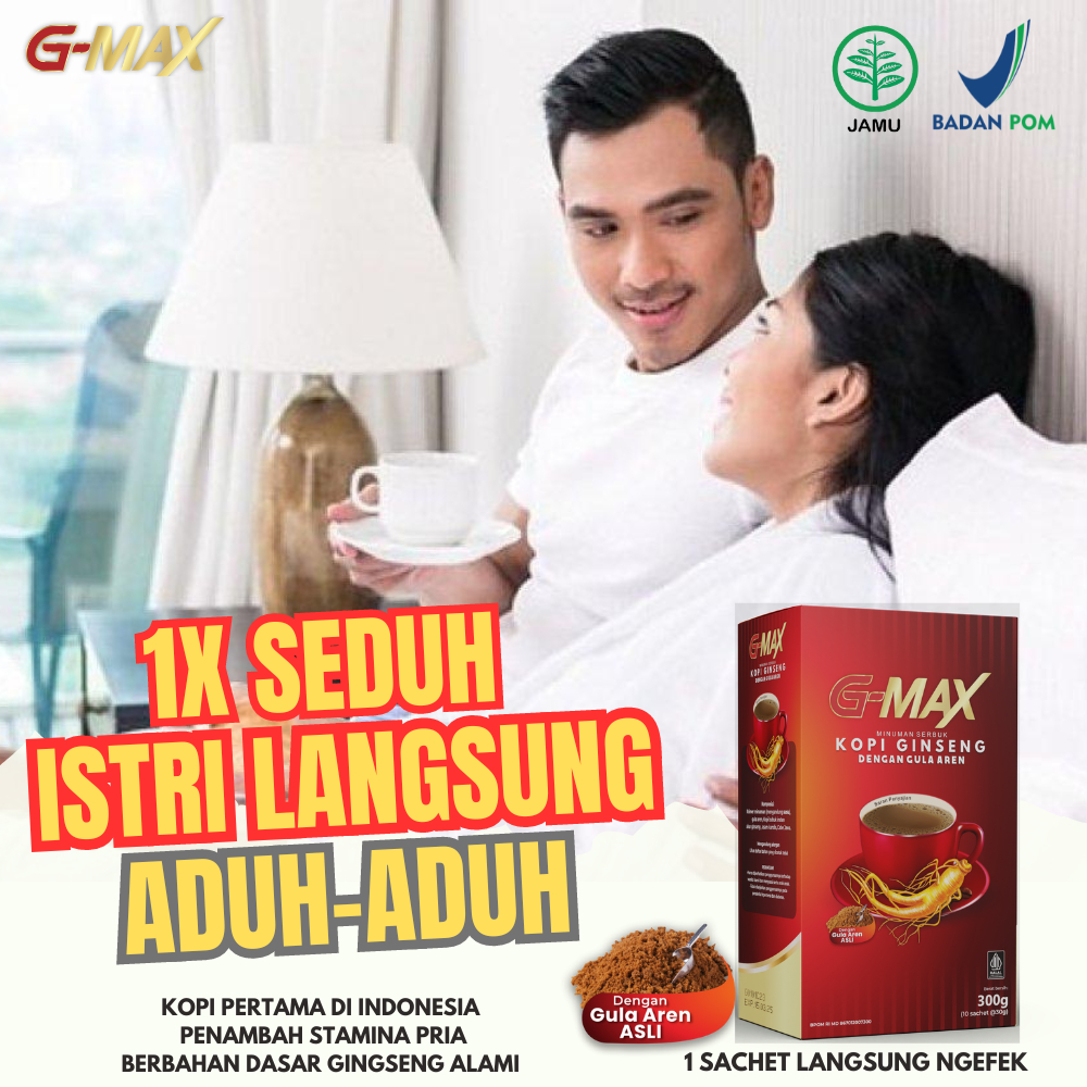 

Kopi G-MAX Kopi Penambah Stamina Pria Dewasa Tahanlama Original BPOM Extra Gingseng Aman Ampuh