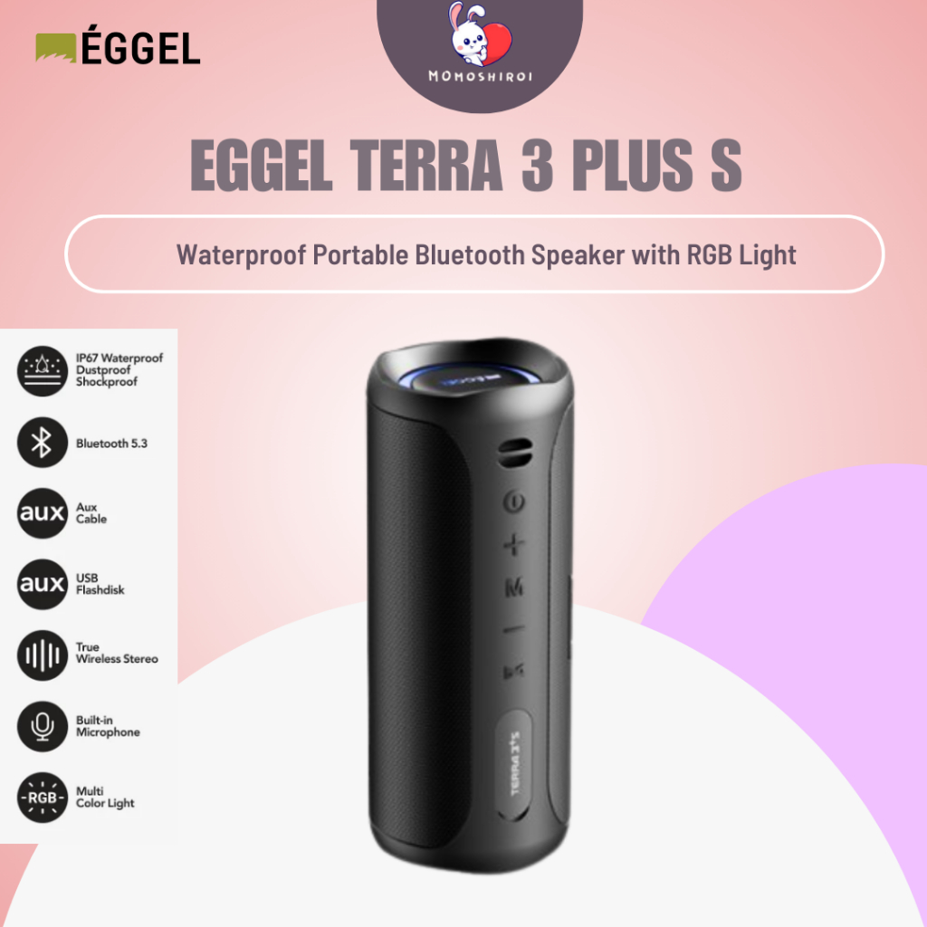 Eggel Terra 3 Plus S Waterproof Portable Bluetooth Speaker with RGB Light