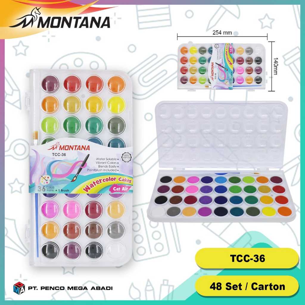 

cat air padat water color cake joyko wc 03 isi 36 / giorgione 36 / montana 36 ( murah)