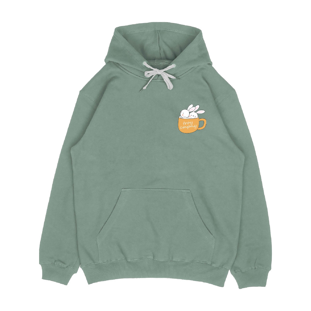 Troy Company Hoodie Green Mint Twin Bunny - Jaket Hoodie Hijau Mint KH 2624