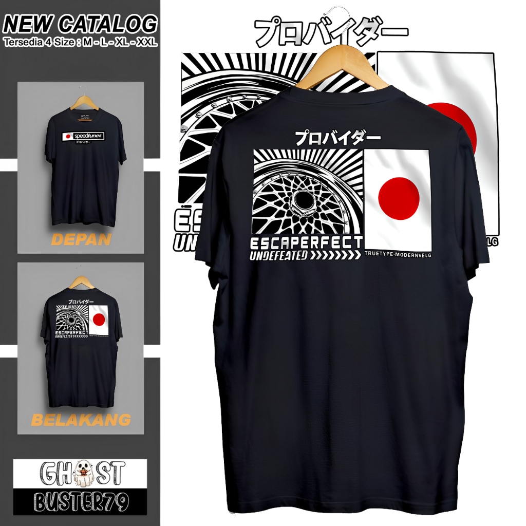 Kaos Racing Speedtuner Escaperfect Japan Baju Distro Motor Mobil Tshirt Otomotif, Kaos Mekanik, Kaos